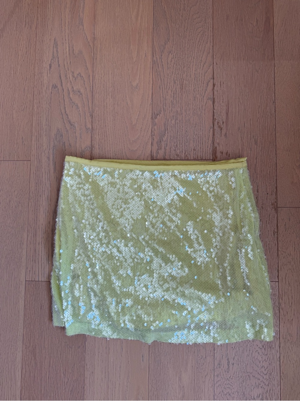 Sequined Yellow Mini Skirt
